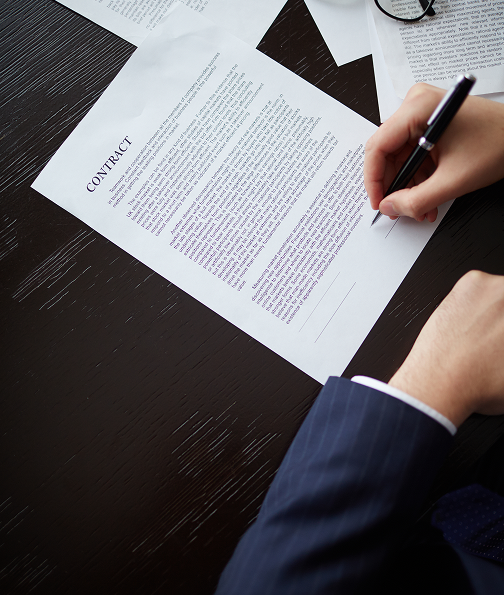 A legal document being signed